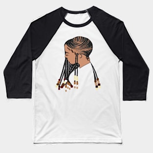 Natural Hair T Shirt CORNROW BRAIDS and BEADS 2 Baseball T-Shirt